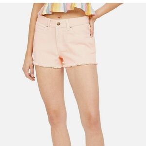 Billabong NWTGS Drift Away Light Peachy Pink‎ Raw Hem Jean Shorts